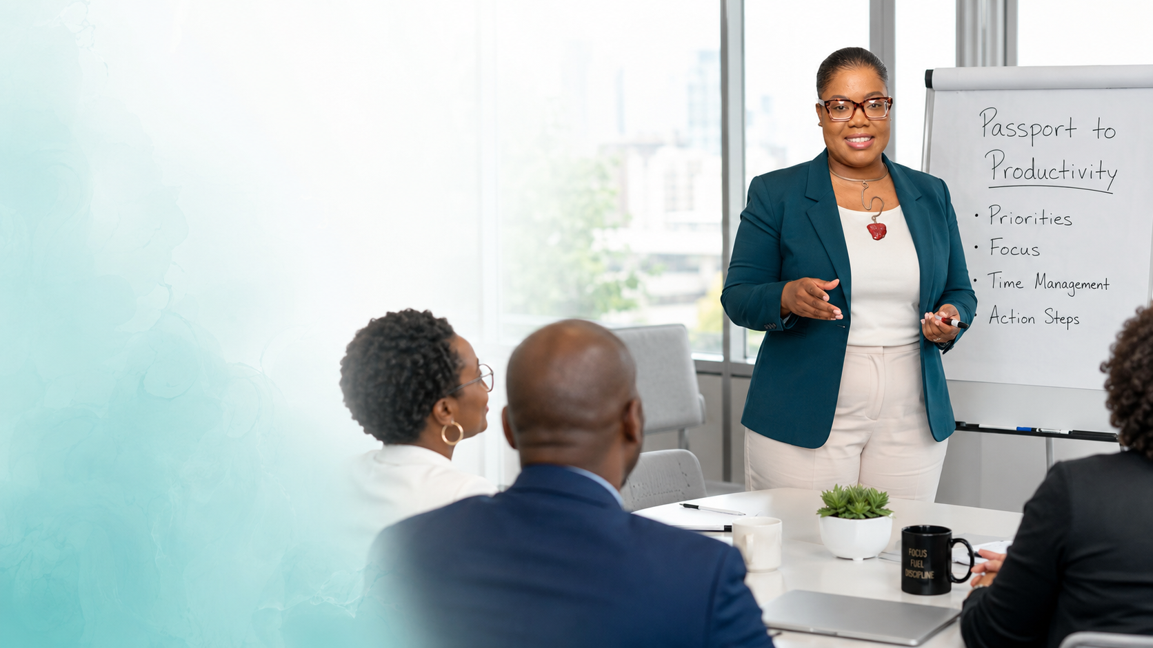 Althea Walters facilitating a Passport to Productivity workshop with a corporate team in Jamaica